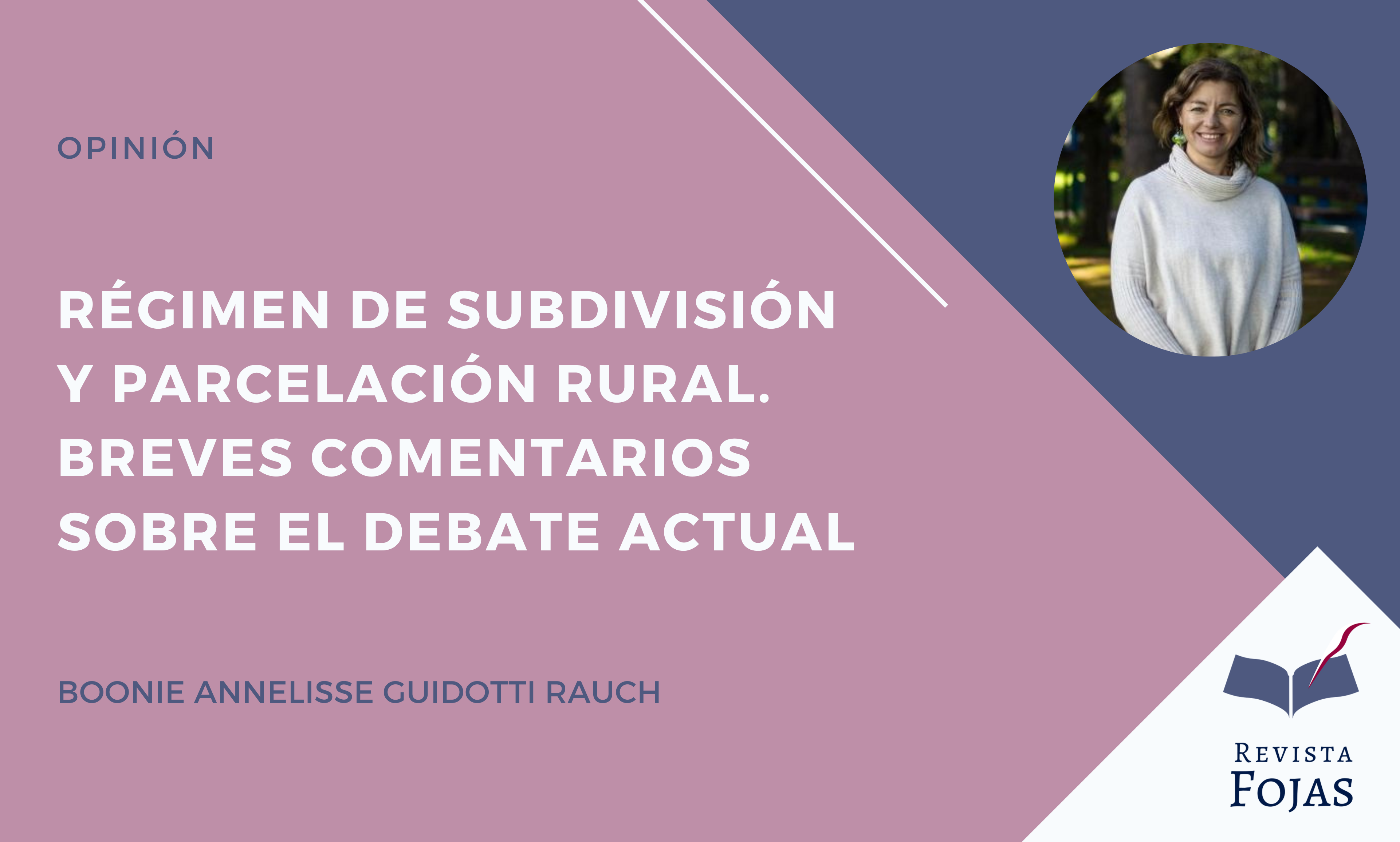 Régimen de subdivisión y parcelación rural. Breves comentarios sobre el debate actual